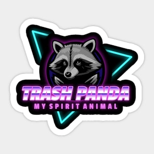 Trash Panda Logo Retro Neon Sticker